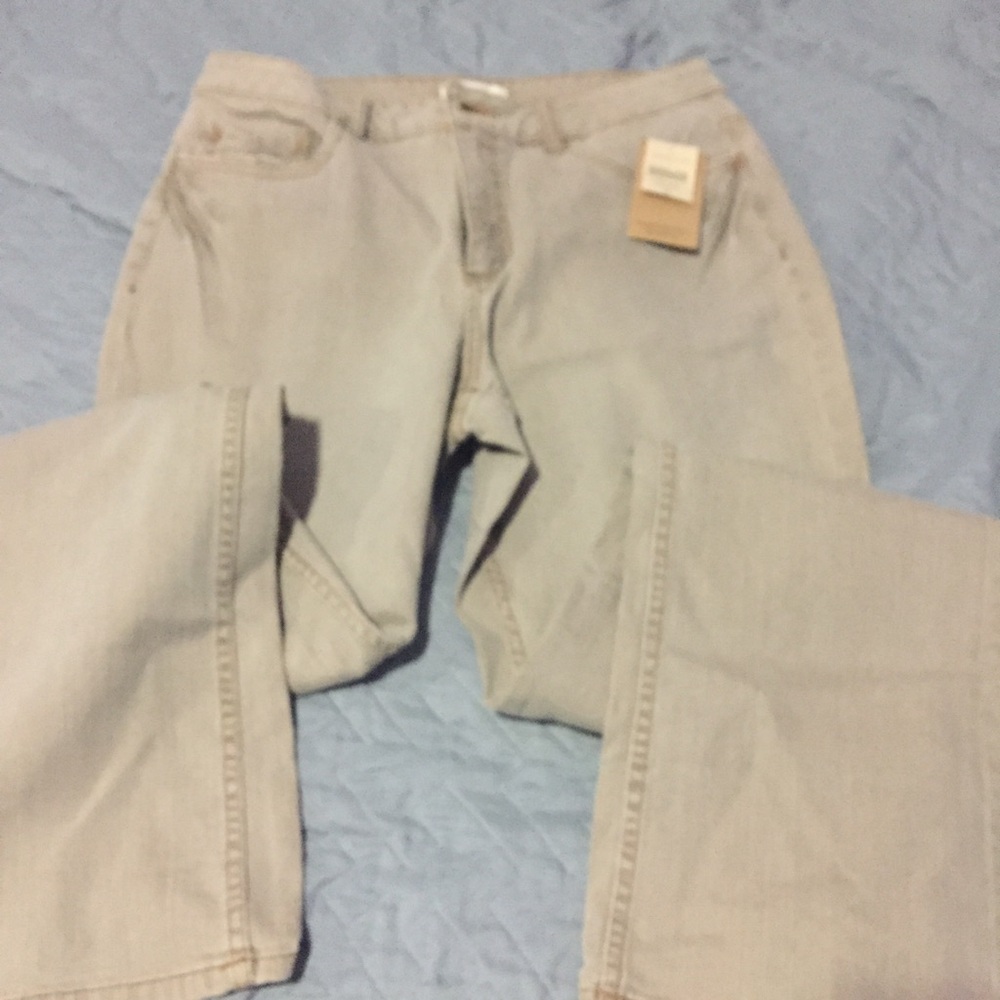 Coldwater Creek light khaki boot cut jeans GUC